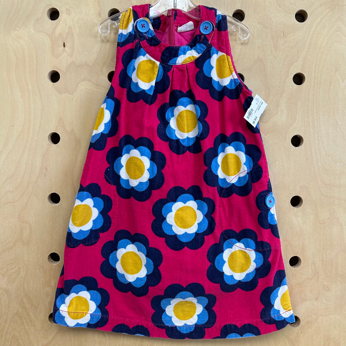 Pink Cord Mod Floral Jumper