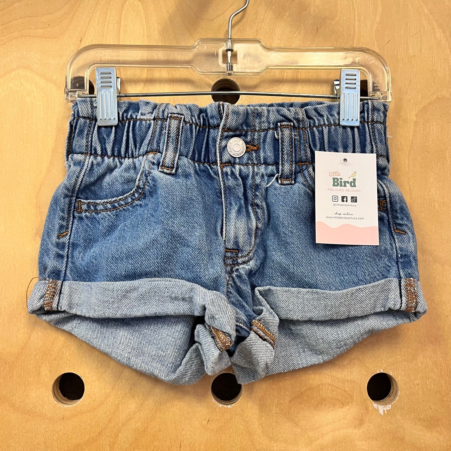 Paperbag Waist Denim Shorts