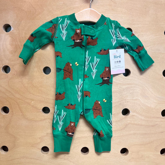 Green Bears/Butterflies Zippy