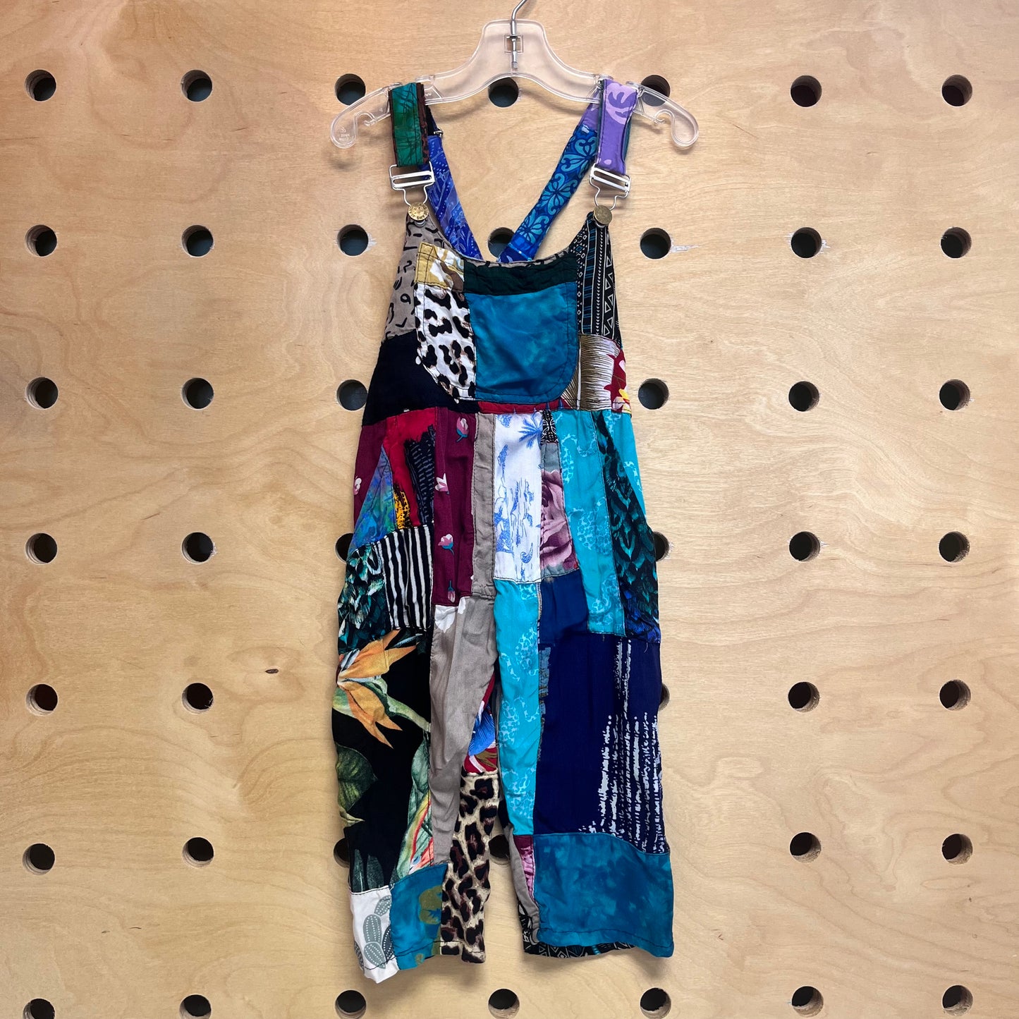 Multicolor Boho Patchwork Coveralls
