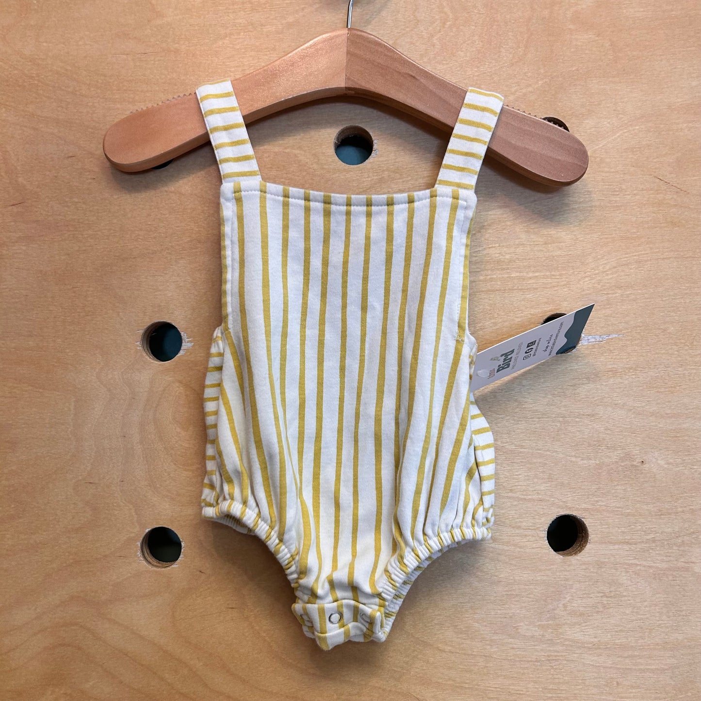 Organic Cream & Yellow Striped Romper