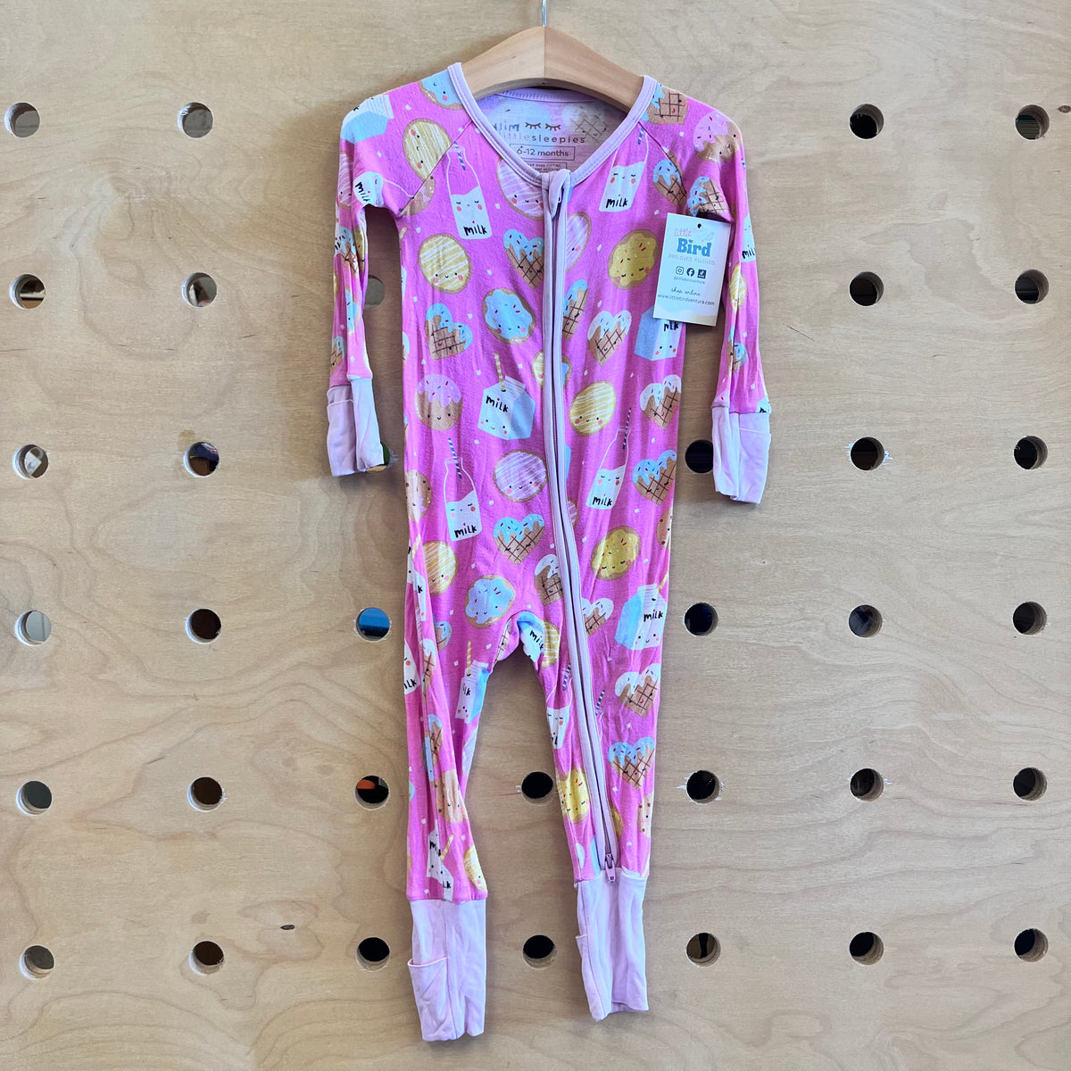 Pink Bamboo Milk/Cookies Zippy