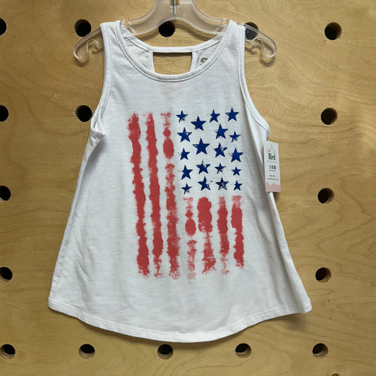 White American Flag Flowy Tank
