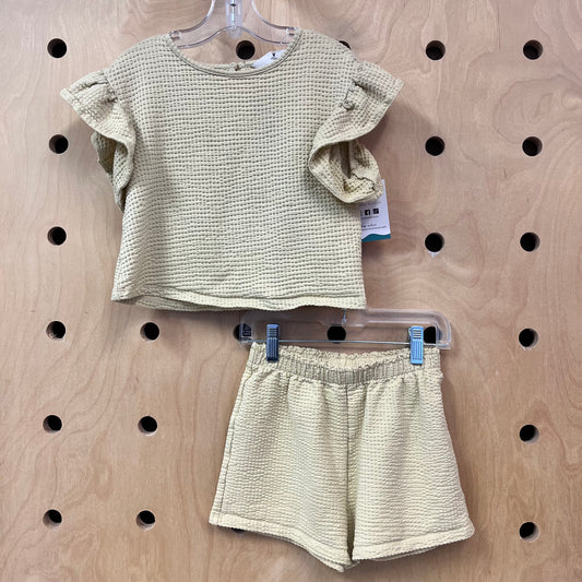 Yellow Waffle Knit Top & Shorts