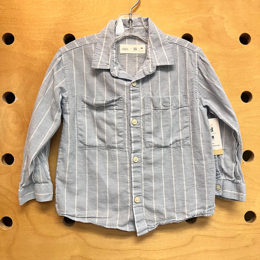 Blue/White Striped Button Up