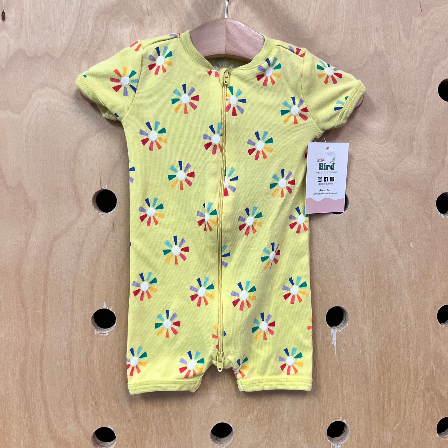 Yellow Rainbow Sun Zip Shortie