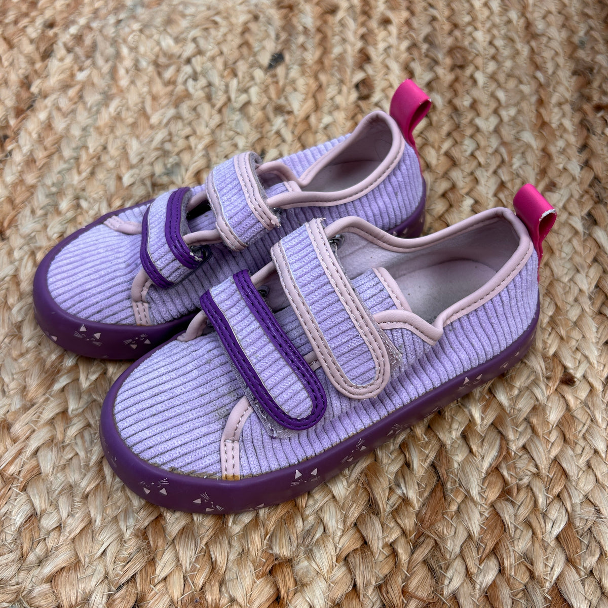 Lavender Cord Velcro Shoes