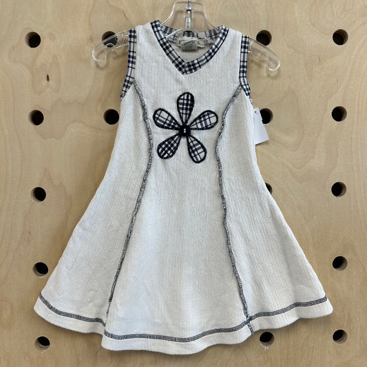 Cream & Black Organic Dress