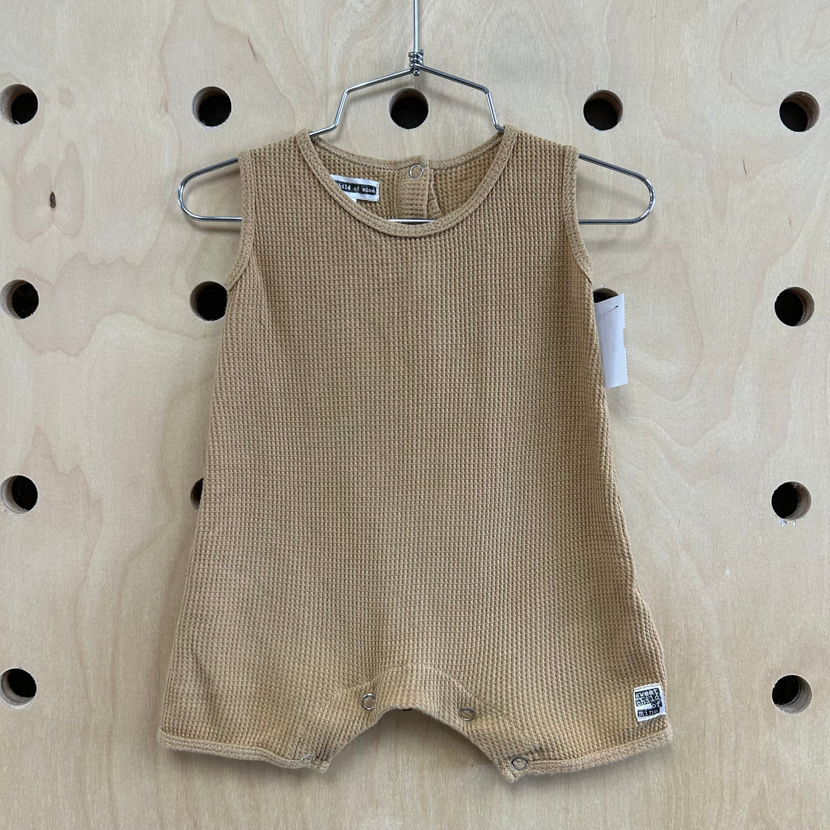 Tan Waffle Knit Romper