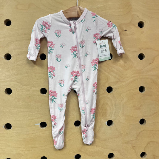 Pink Roses Bamboo Footies