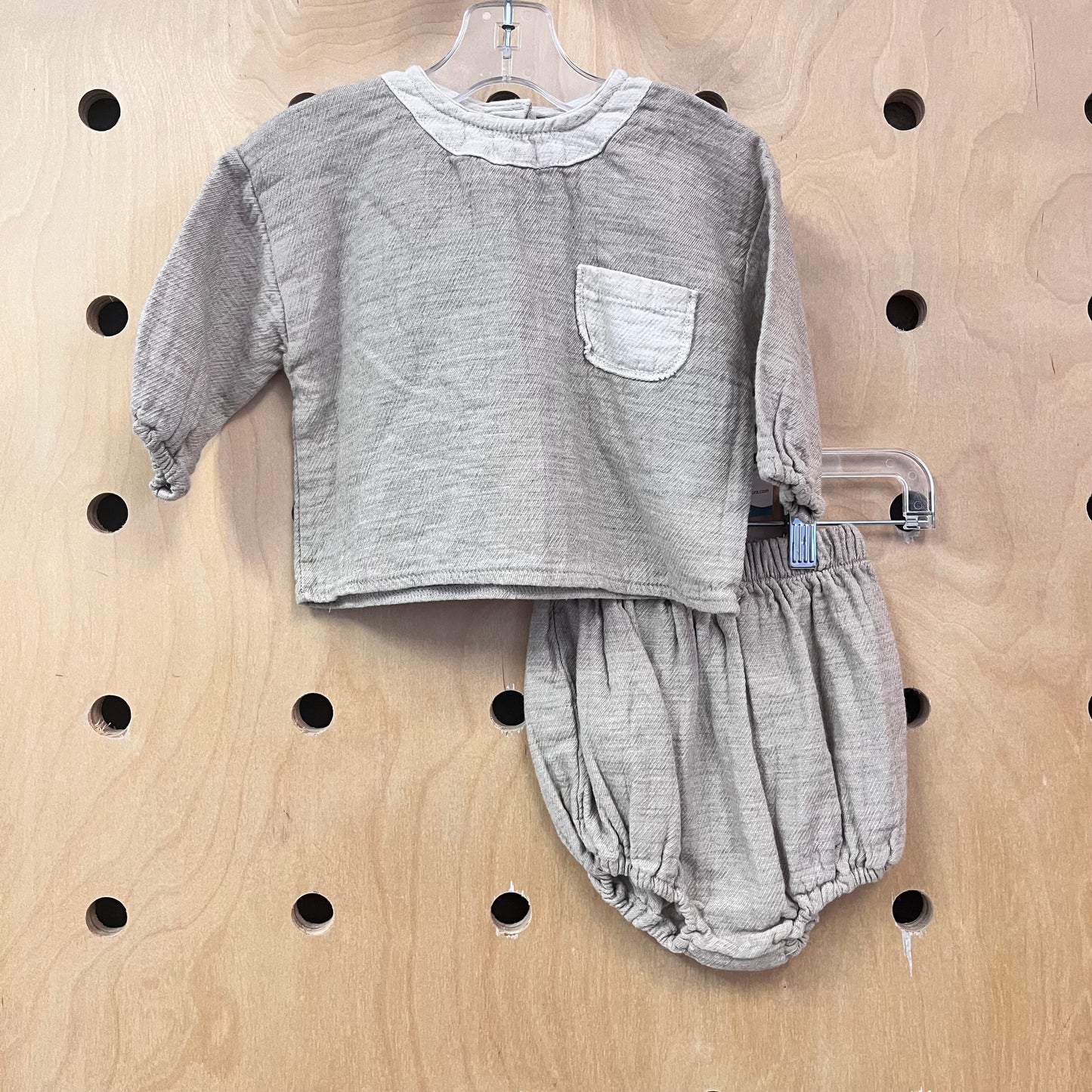 Beige Twill Top & Bloomies