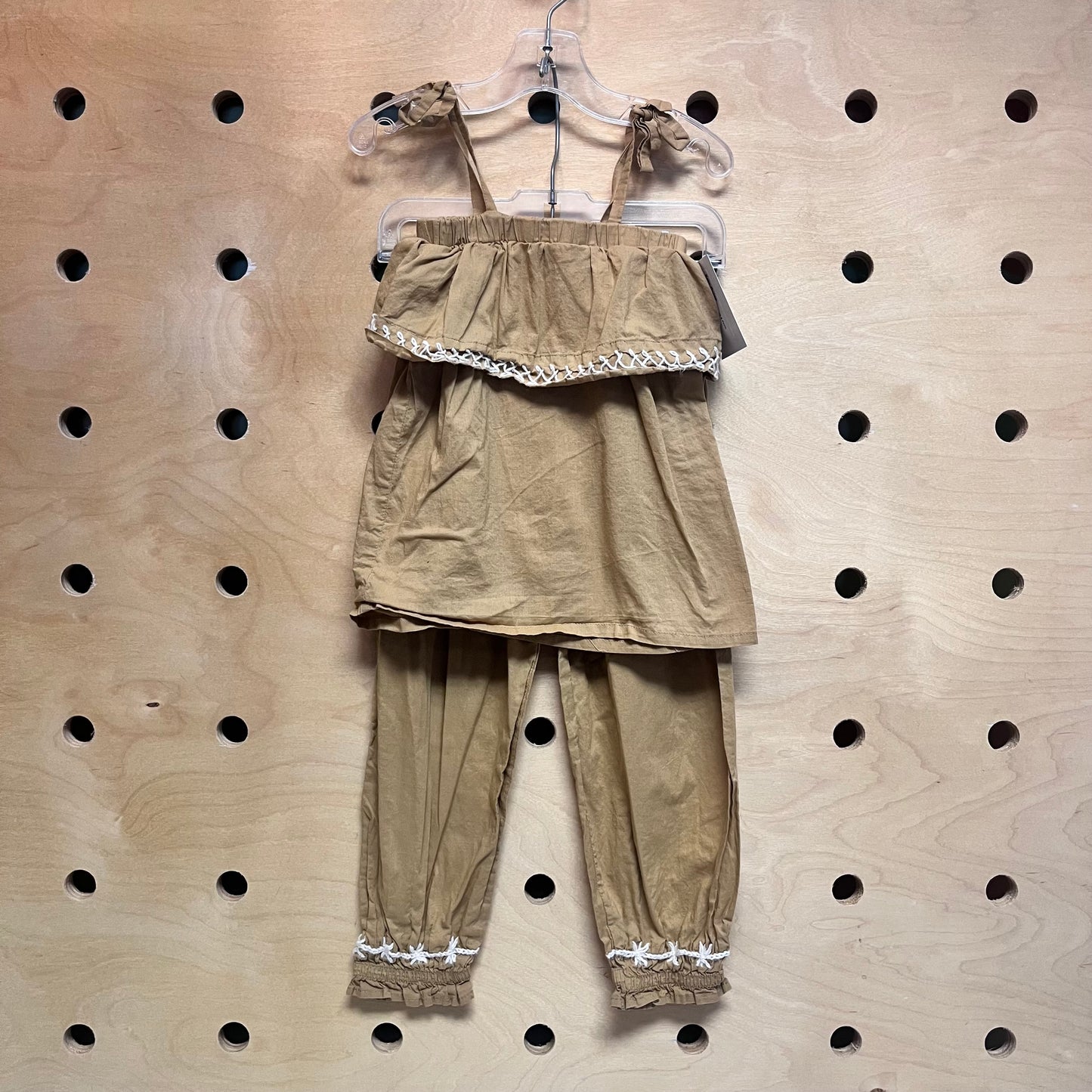 Tan & Cream Organic Tank & Pants