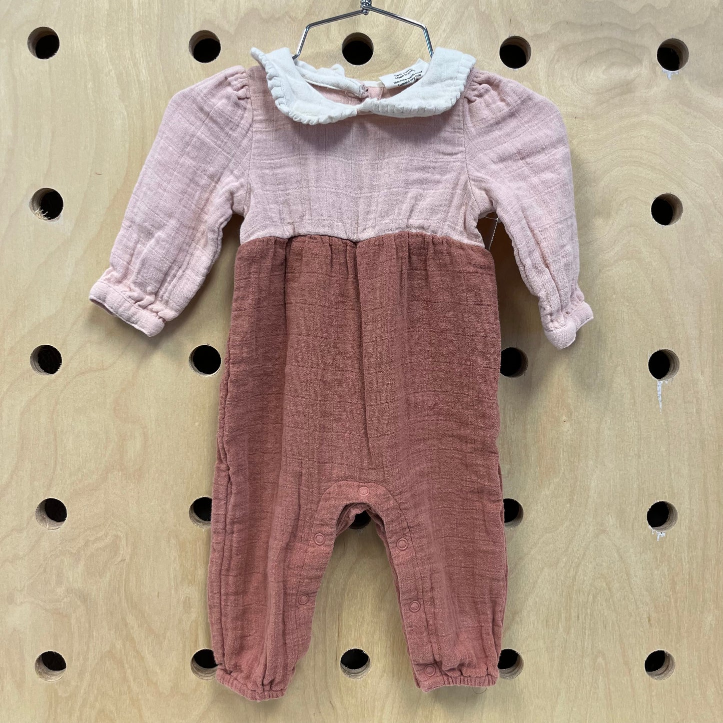 Two Toned Pink & Cream Romper