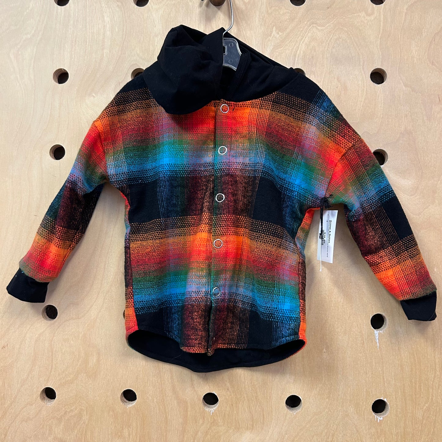 Madras Plaid Flannel Hoodie Shacket NEW!