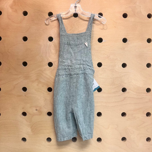 Teal Linen Blend Overalls