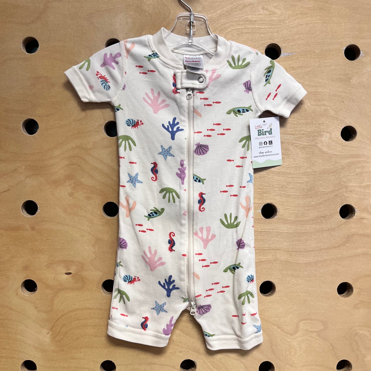 Organic Cream Sea Life Shortie Zippy