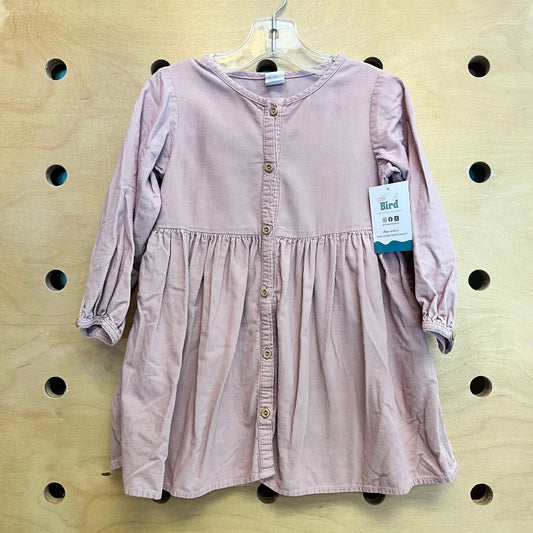 Blush Pink Cotton Cord Button Dress