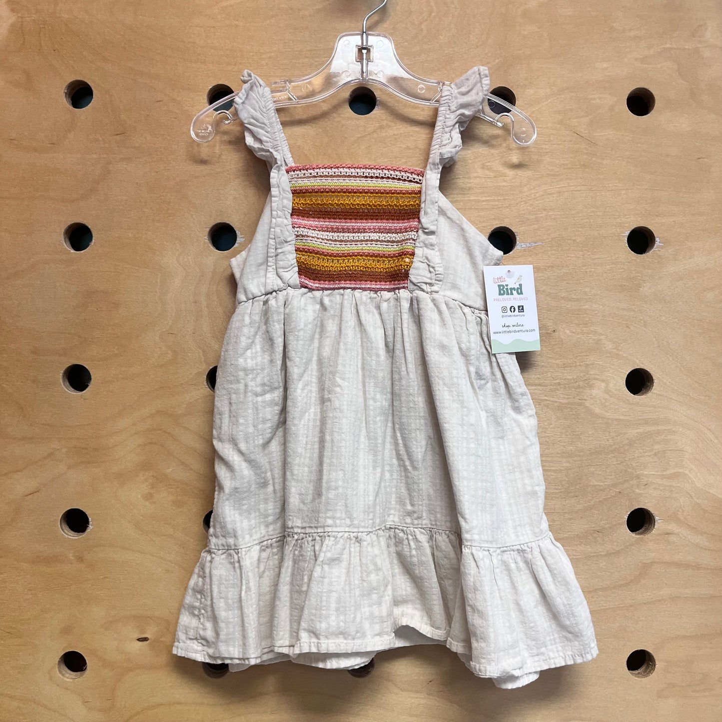 Cream Multicolor Knit Dress