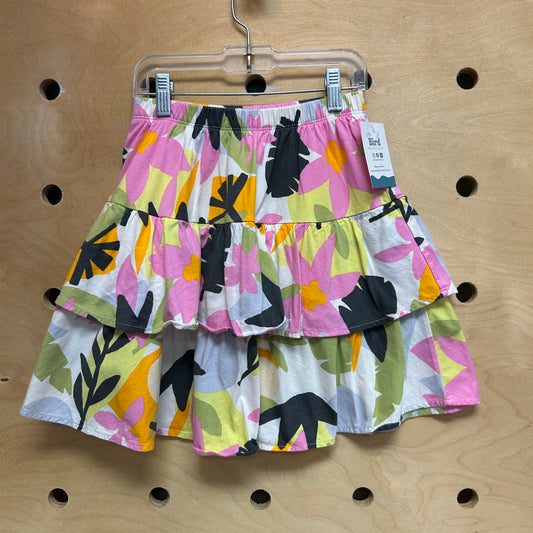 White/Colorful Floral Skort