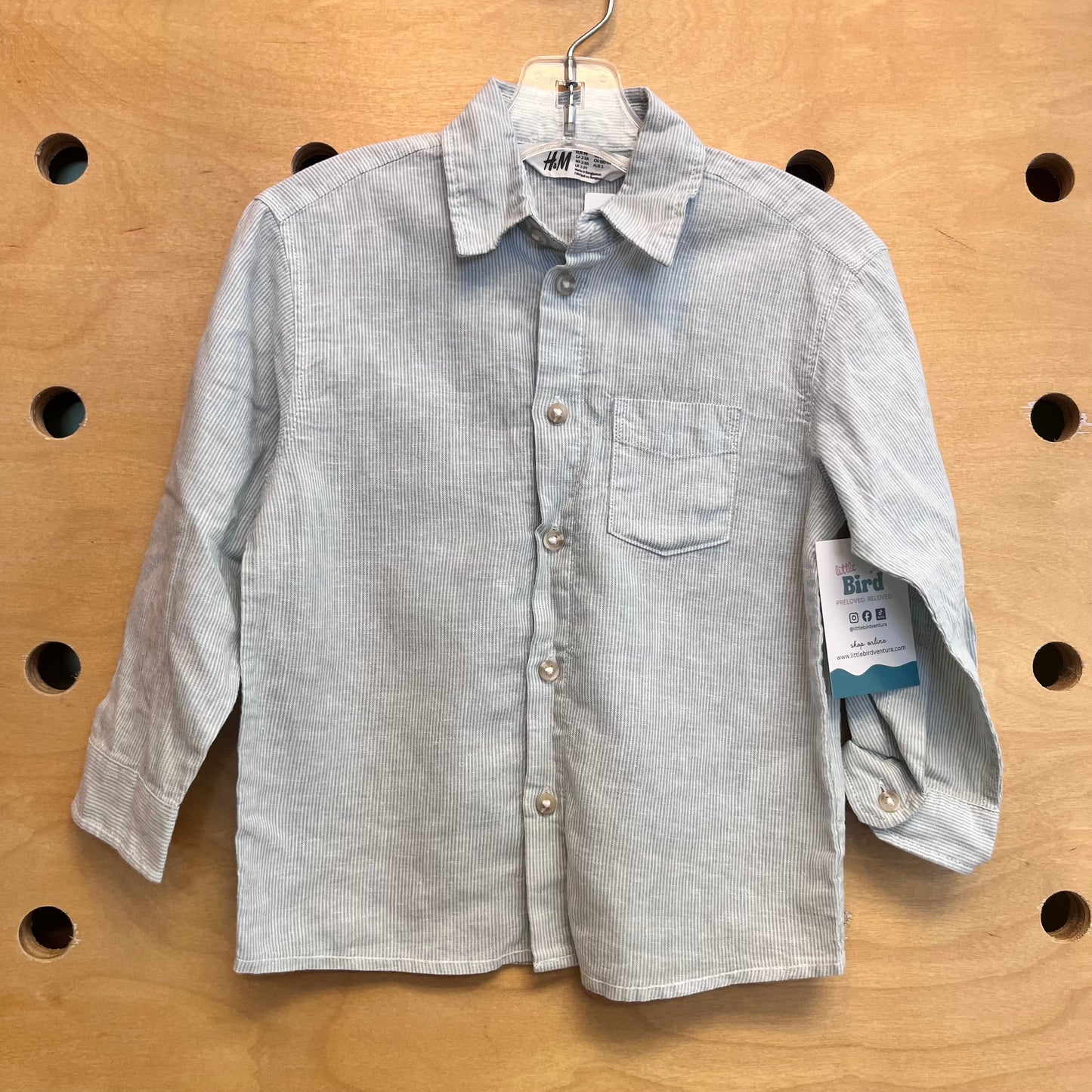 Blue Striped Button Up NEW!