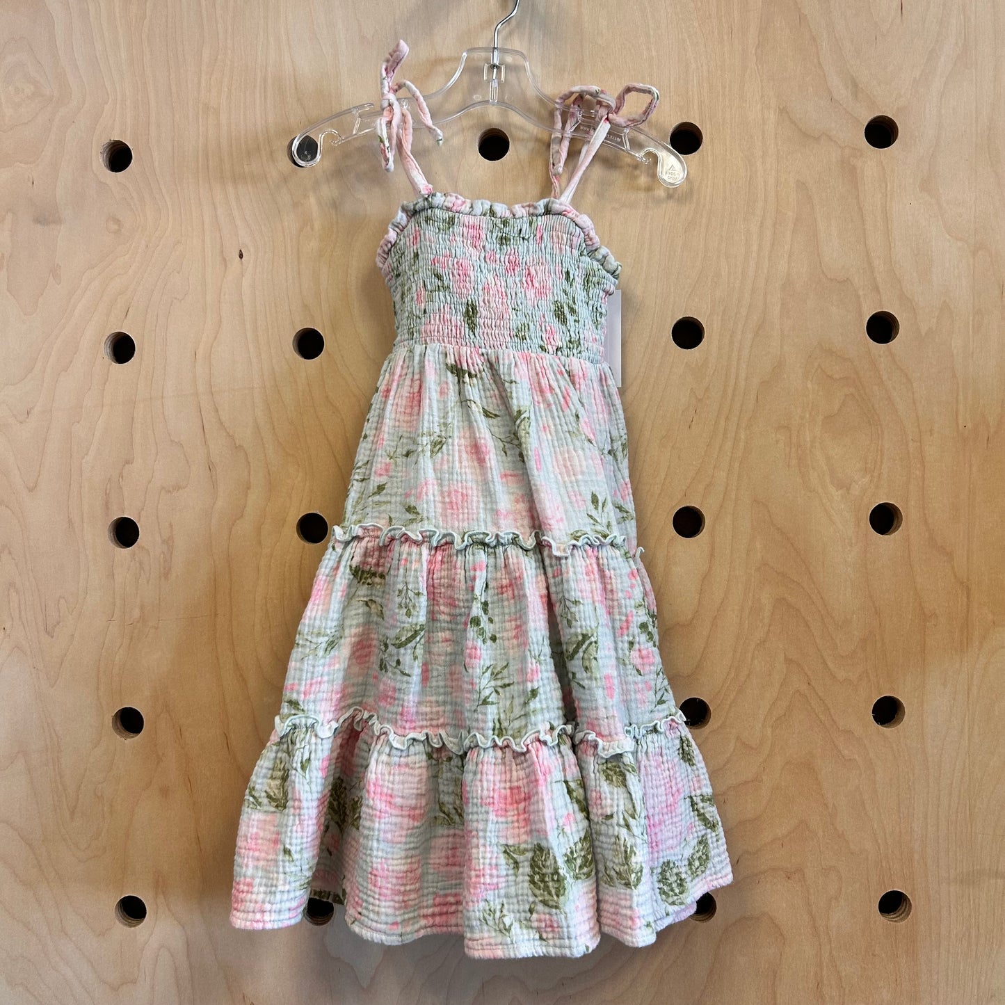 Mint & Pink Floral Gauze Dress