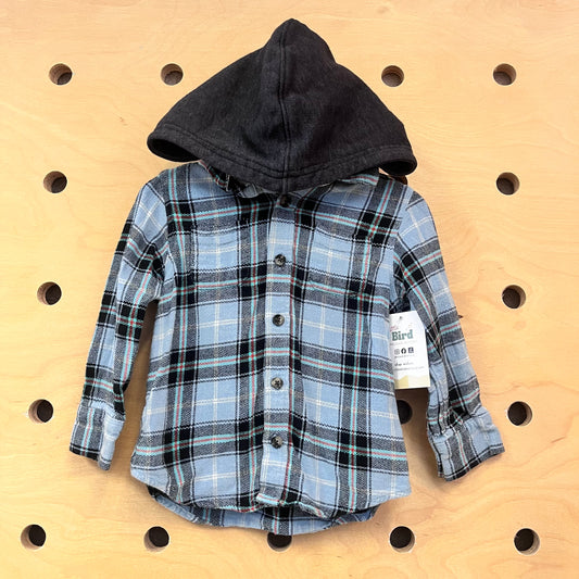 Blue/Black Hoodie Flannel