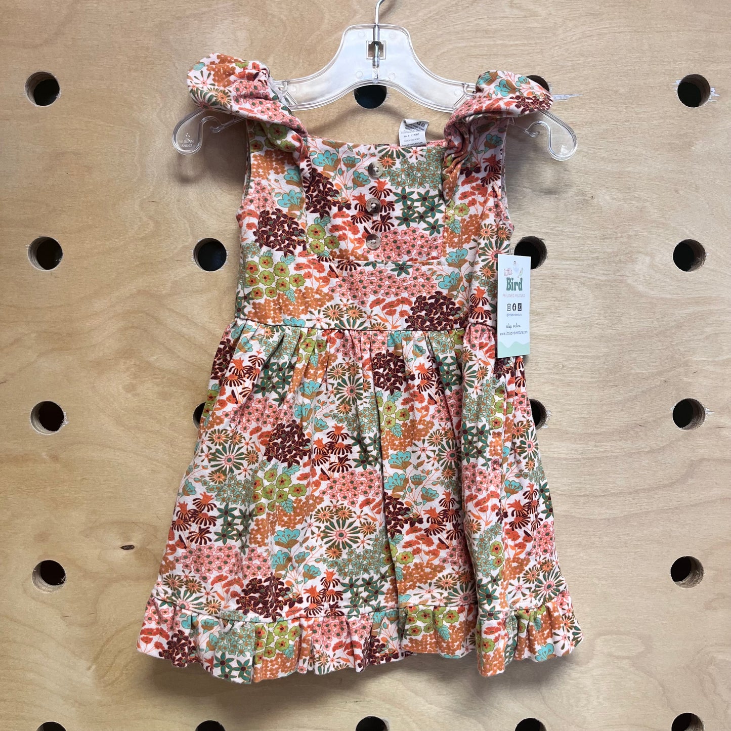 Pink & Orange Organic Floral Dress