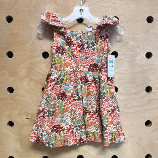 Pink & Orange Organic Floral Dress