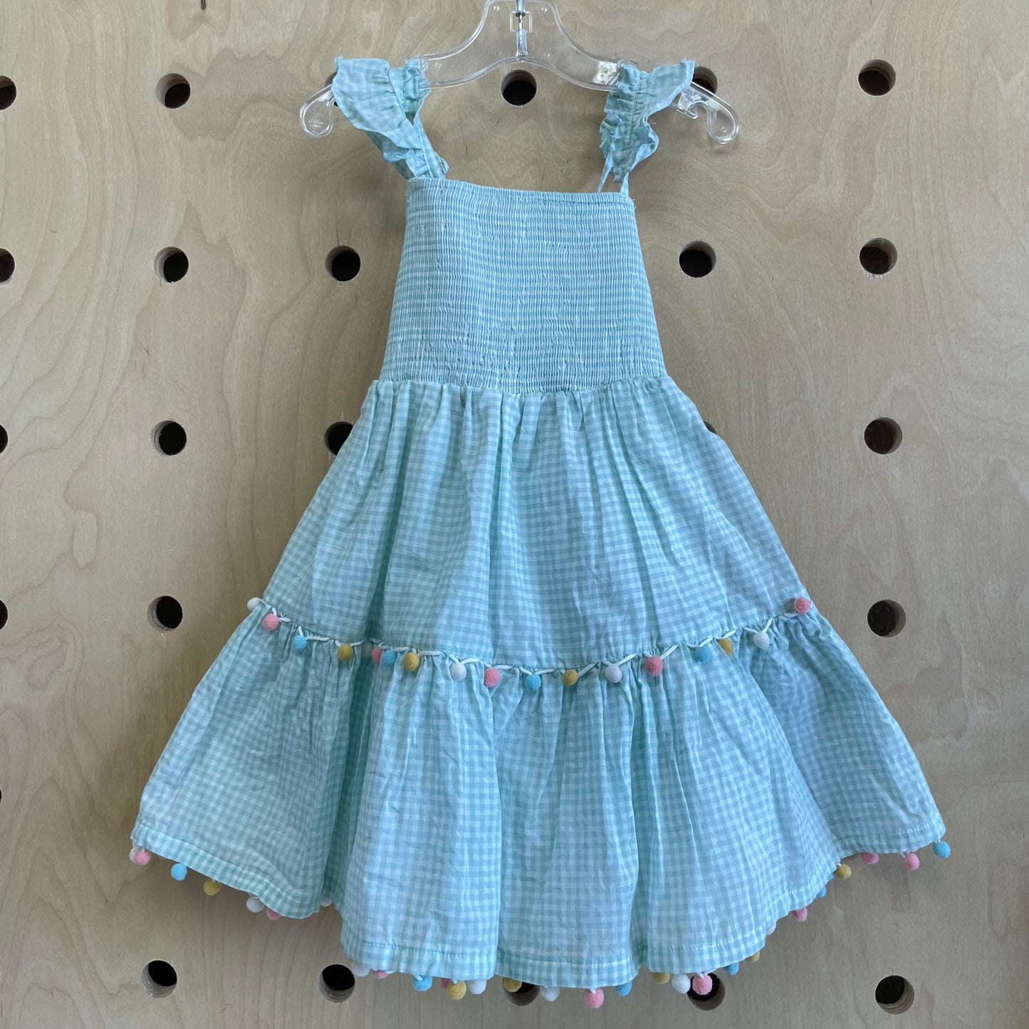 Smocked Mint Gingham Dress