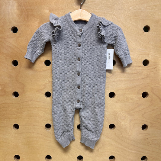 Organic Grey Textured Knit Romper