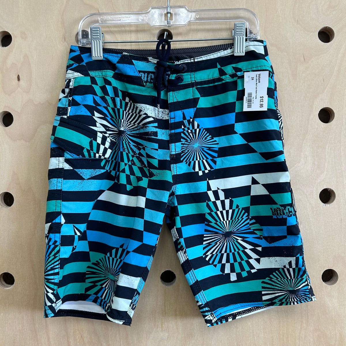 Teal & Blue Mod Tech Swim Trunks