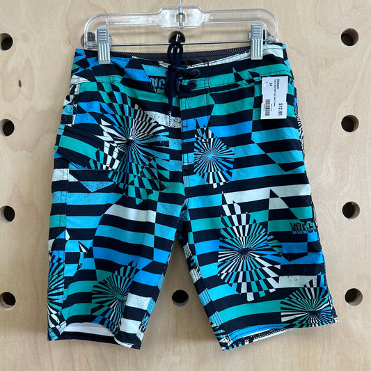 Teal & Blue Mod Tech Swim Trunks
