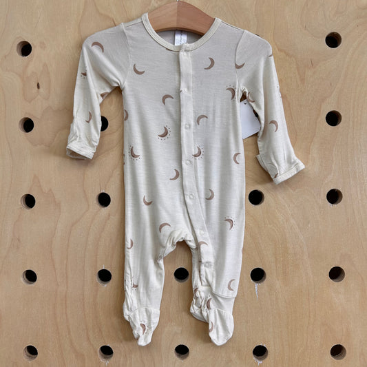 Cream + Tan Moons Snap Footies