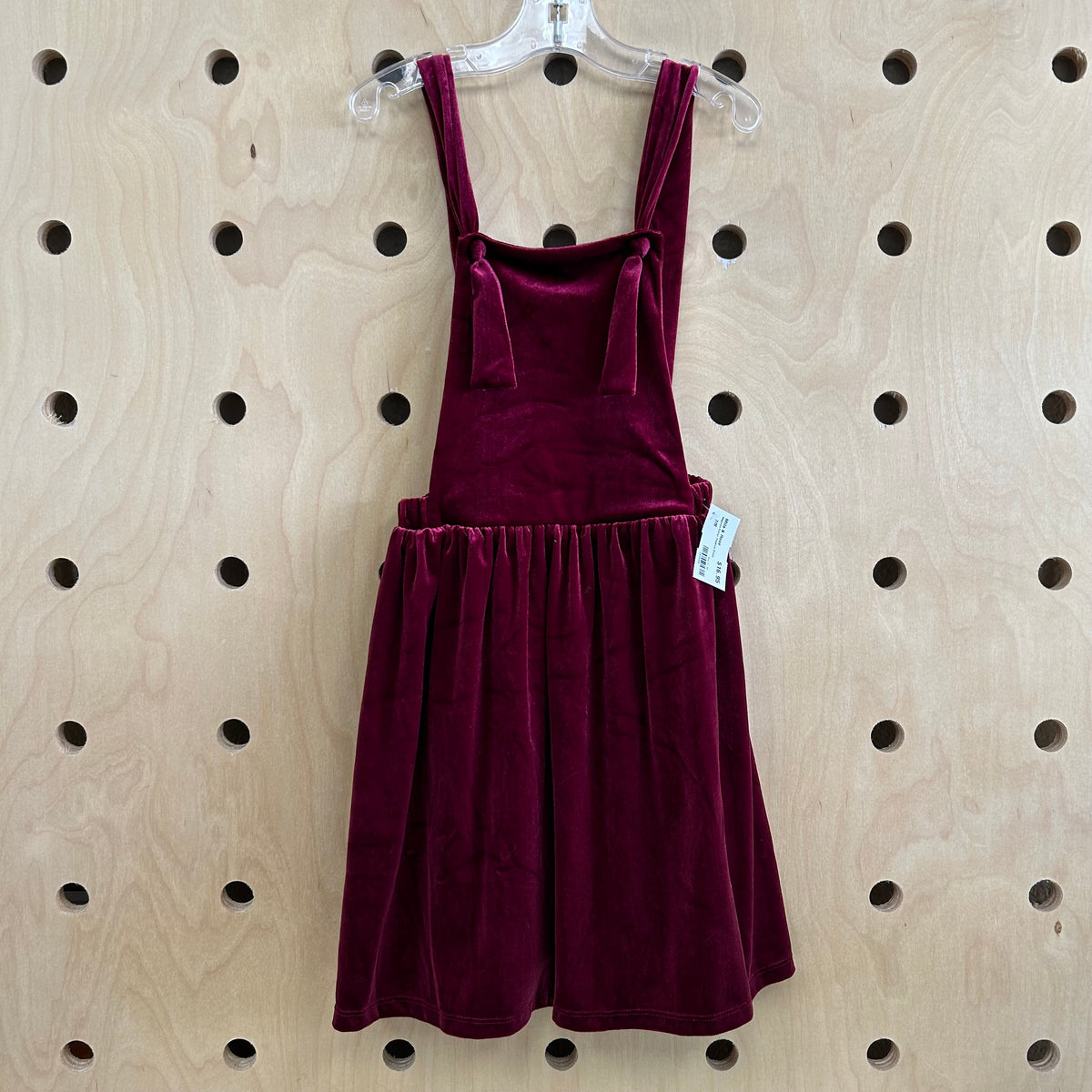Magenta Velour Pinafore Dress