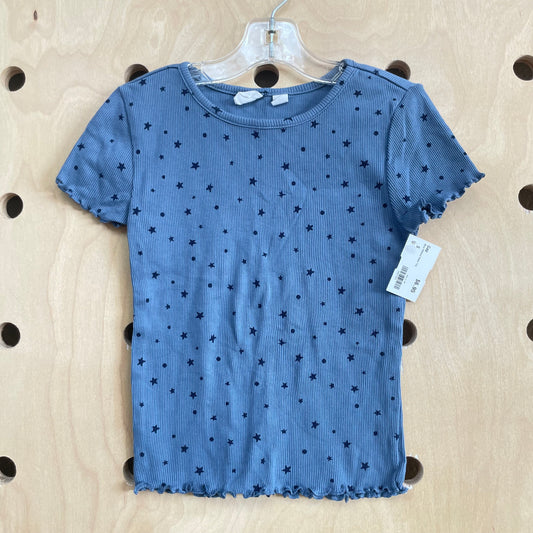 Blue Ribbed Stars Top