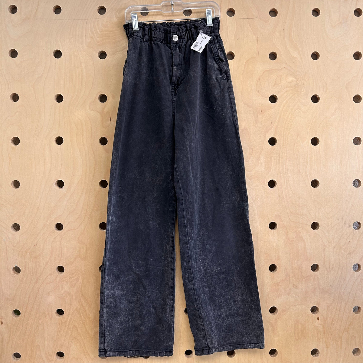 Black Paper Bag Waist Denim