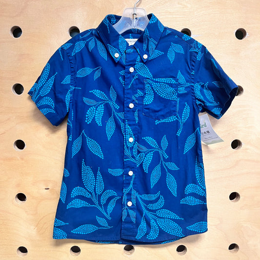 Blue/Aqua Leaf Button Up