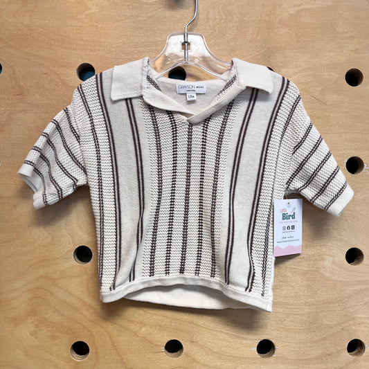 Brown/Cream Striped Knit Tee