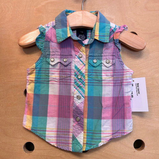 Plaid Pearl Snap Tank