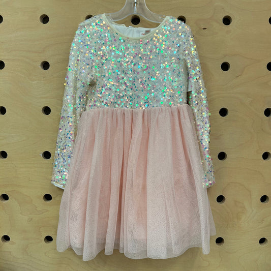 Cream Sequins & Tulle Dress