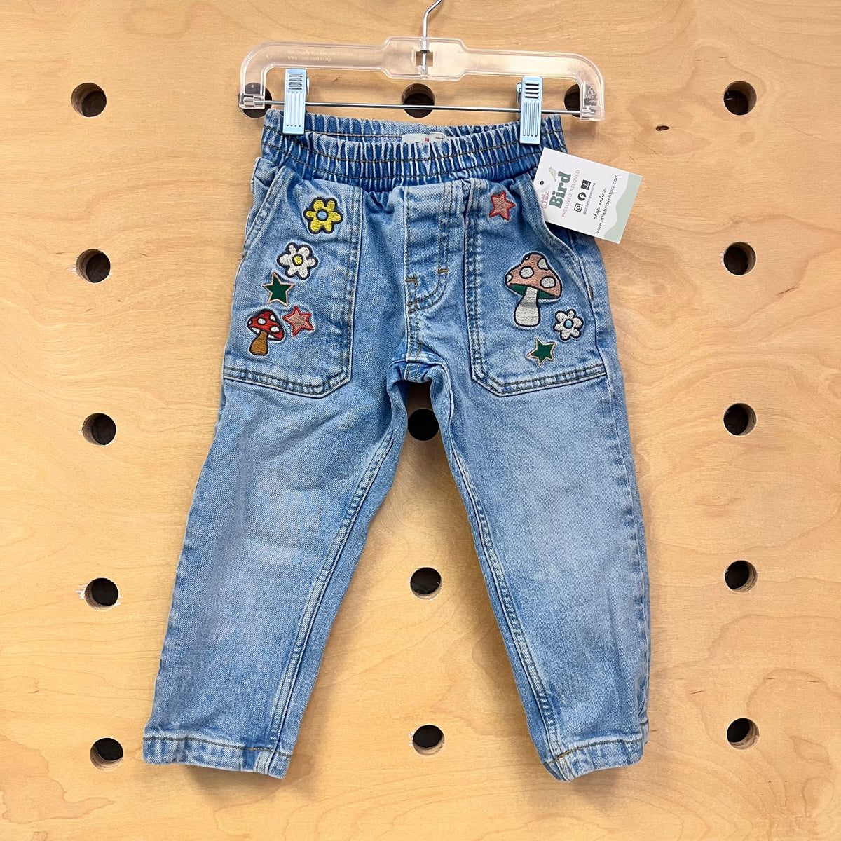 Embroidered Pull On Denim