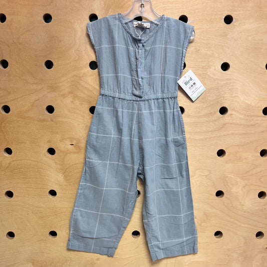 Organic Blue Squares Romper