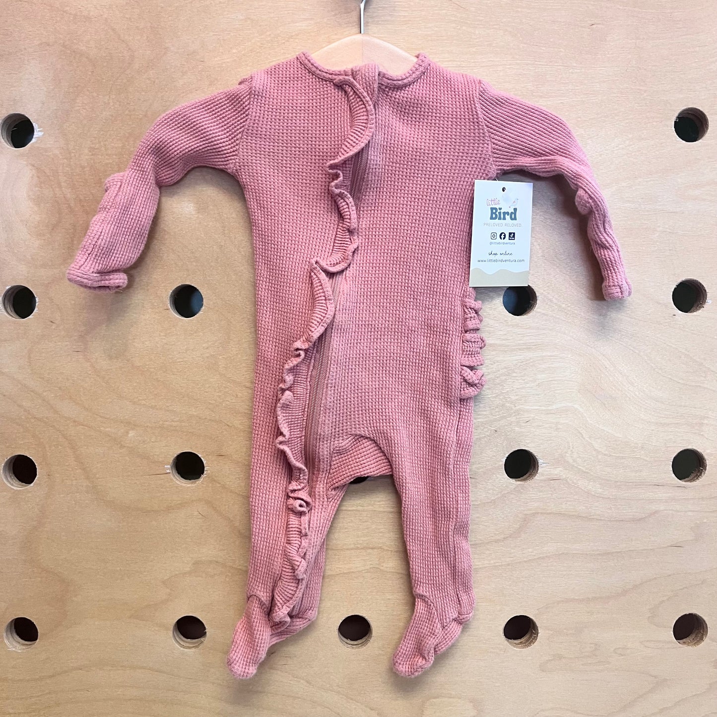 Organic Peach Waffle Footies