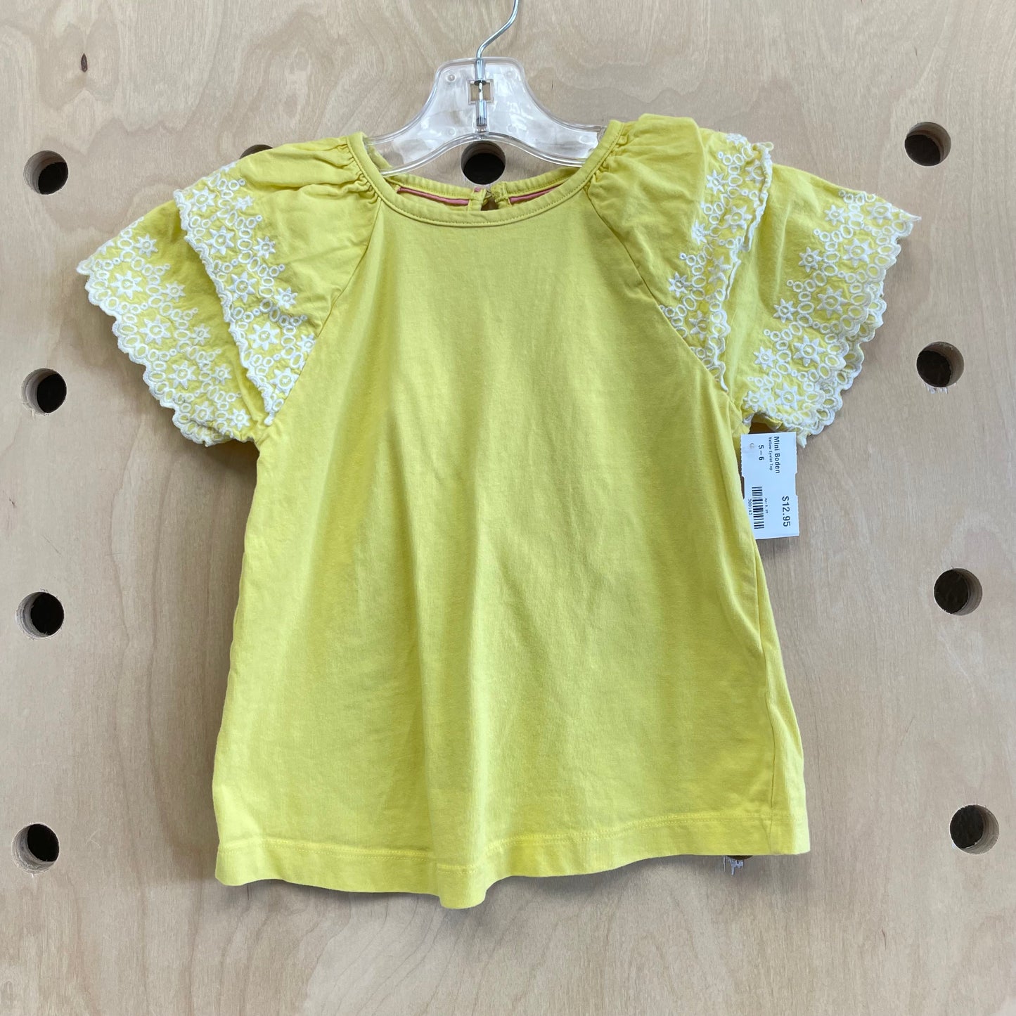 Yellow Eyelet Top