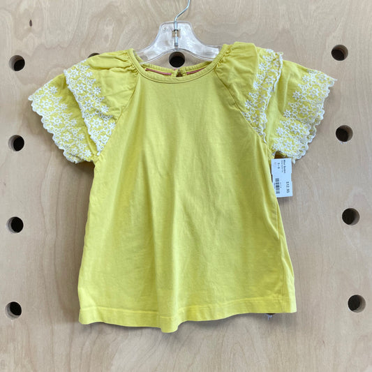 Yellow Eyelet Top