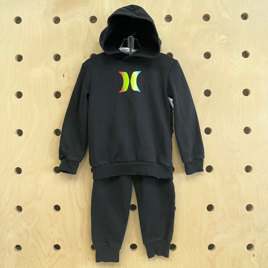 Black Colorful Logo Fleece Outfit