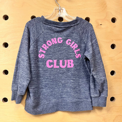 Blue Strong Girls Club Knit Top