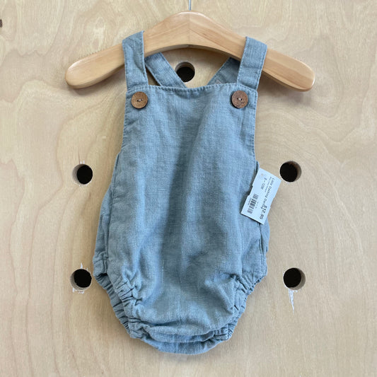 Blue Linen Romper