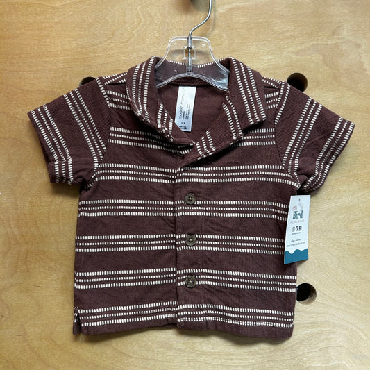 Brown/Cream Spotted Line Collar Button Up