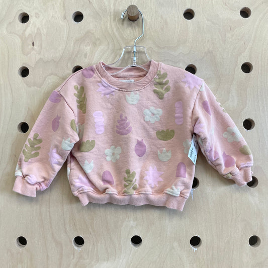 Peach Floral Pullover